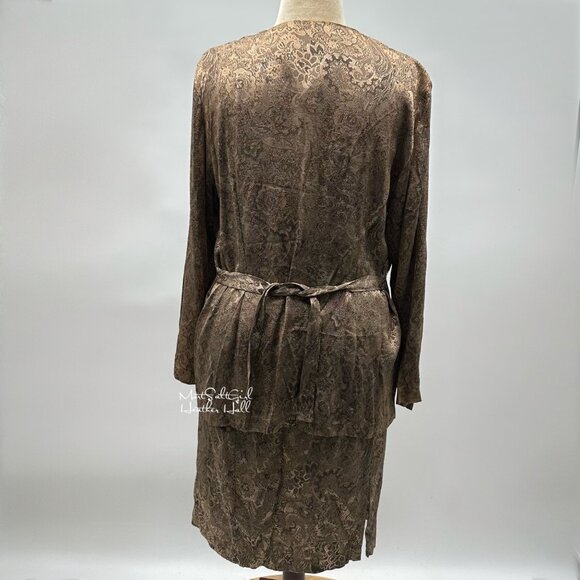 Vintage Chad's Place Button-Up Dress Suit w/ Belted Back Size 16 - Picture 5 of 9